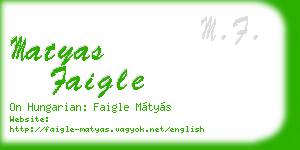 matyas faigle business card